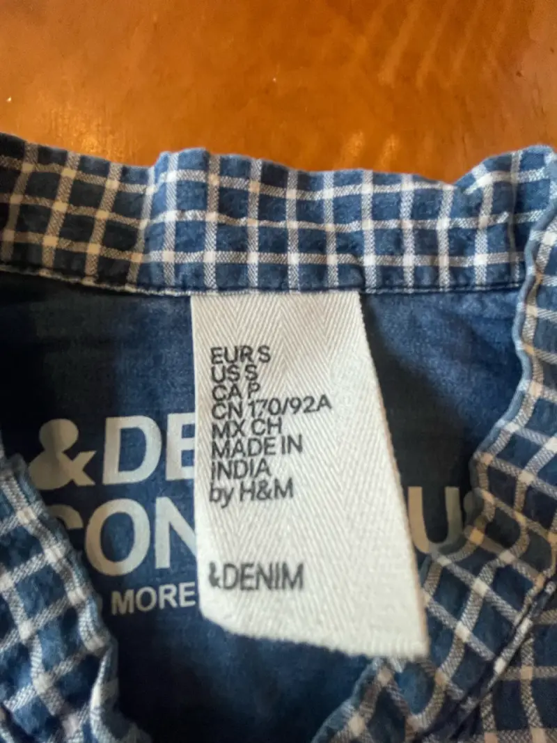Camisa a cuadros azul de H&M para hombre