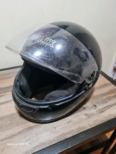 Casco de Moto Negro Helix con Visera - miniatura 3