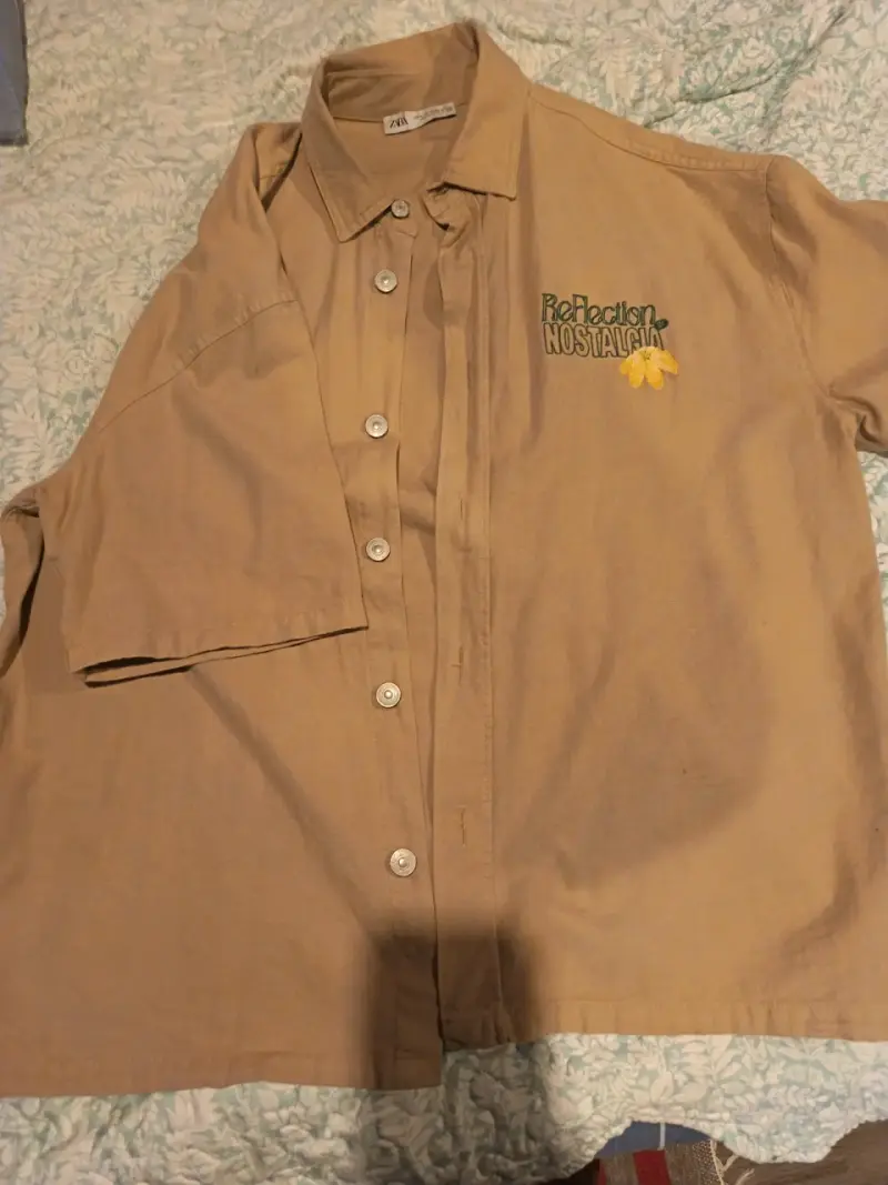 Conjunto de camisa y pantalón beige ZARA - 6