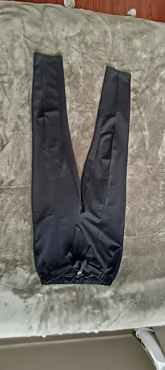 Pantalones de vestir negros mujer con moño y plise