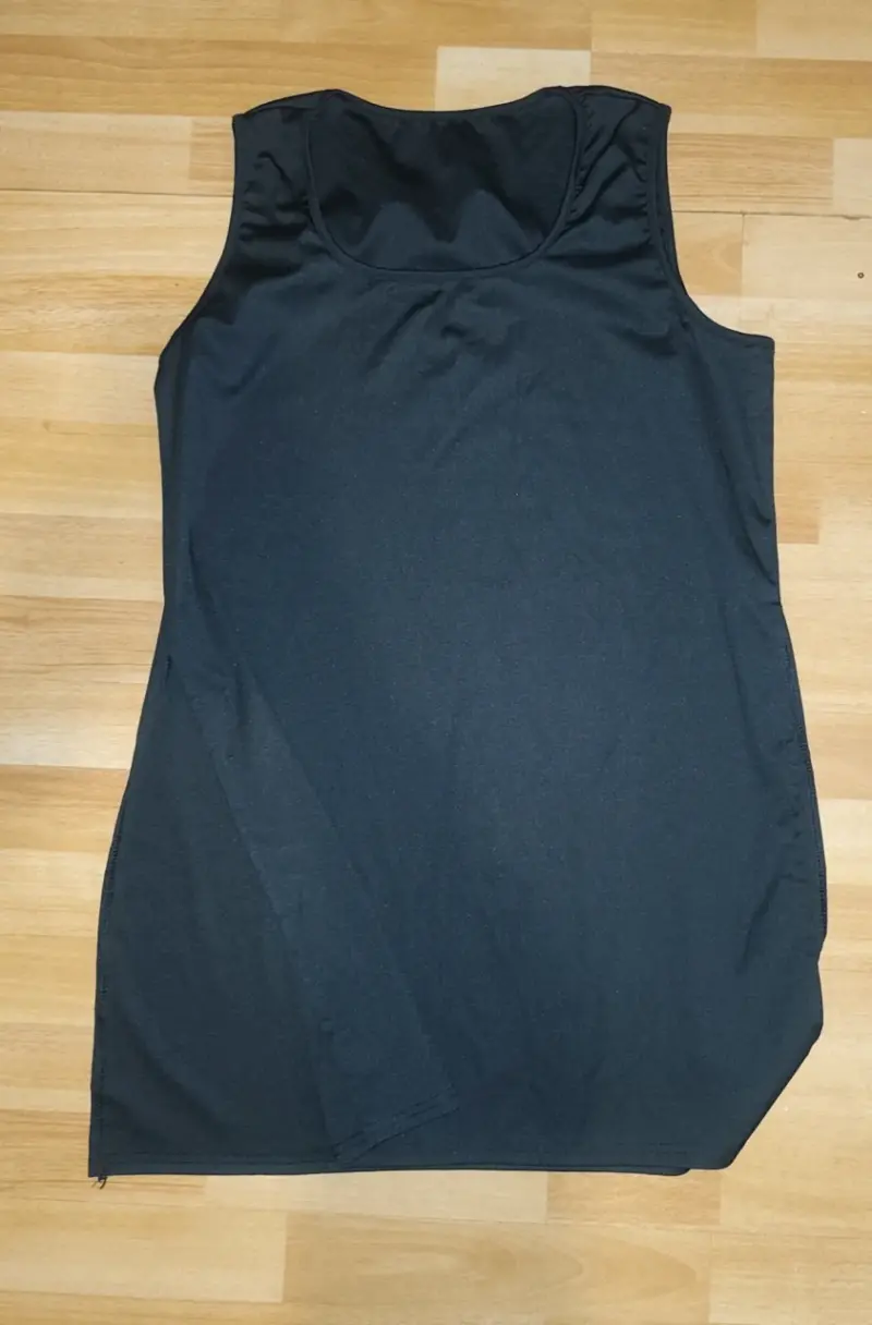 Vestido negro sin mangas con abertura lateral M - 2