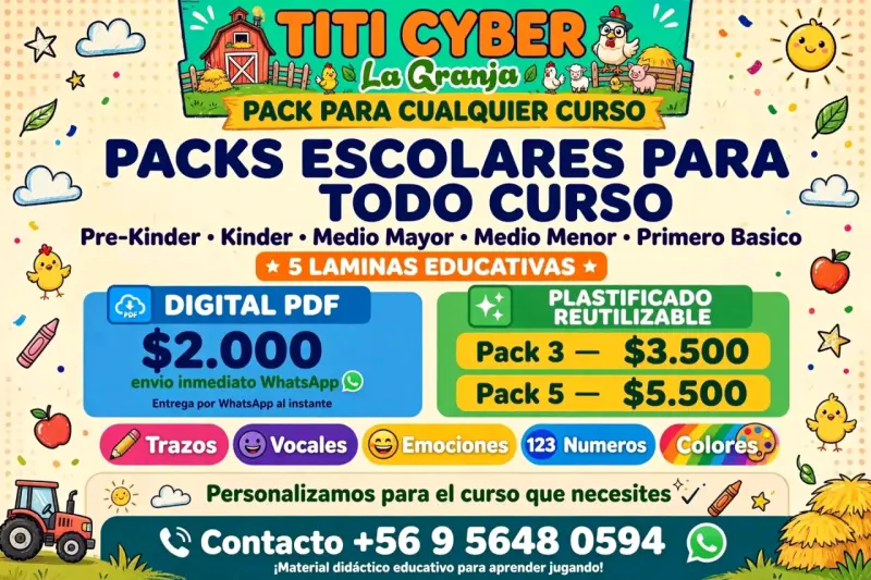 Pack Escolar Digital PDF para Pre-Kinder y Kinder