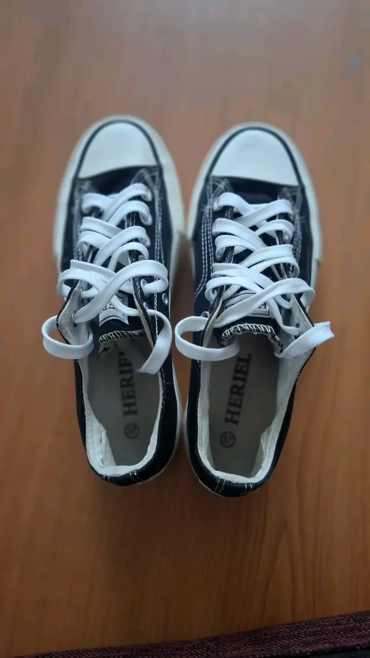 Zapatillas negras de lona con plataforma - 2