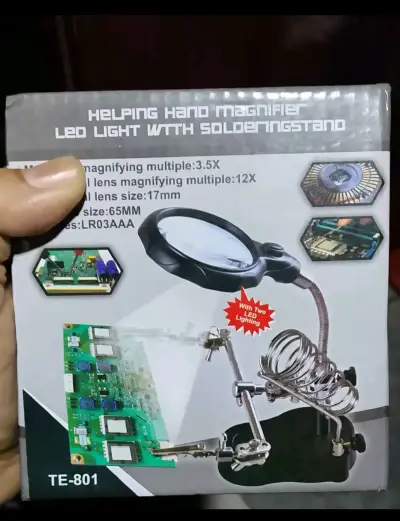Kit de Herramientas con Lupa LED y Soporte para Soldar - miniatura 2
