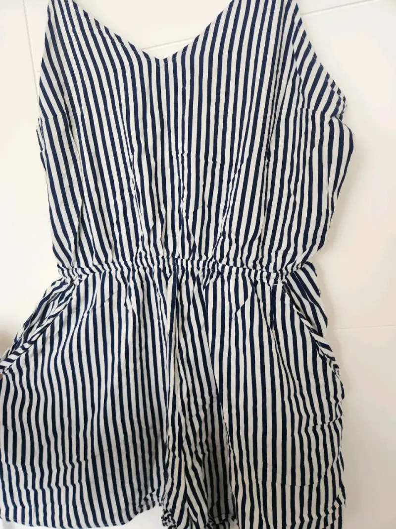 Enterito rayado azul y blanco para mujer - 3