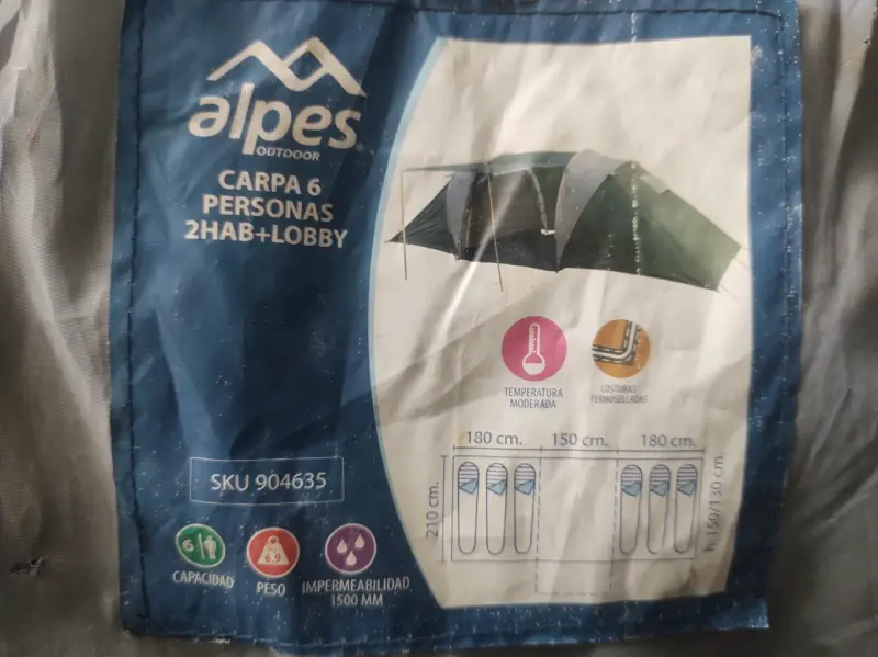 Carpa Alpes para 6 personas con lobby - 3