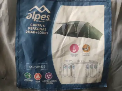Carpa Alpes para 6 personas con lobby - miniatura 3