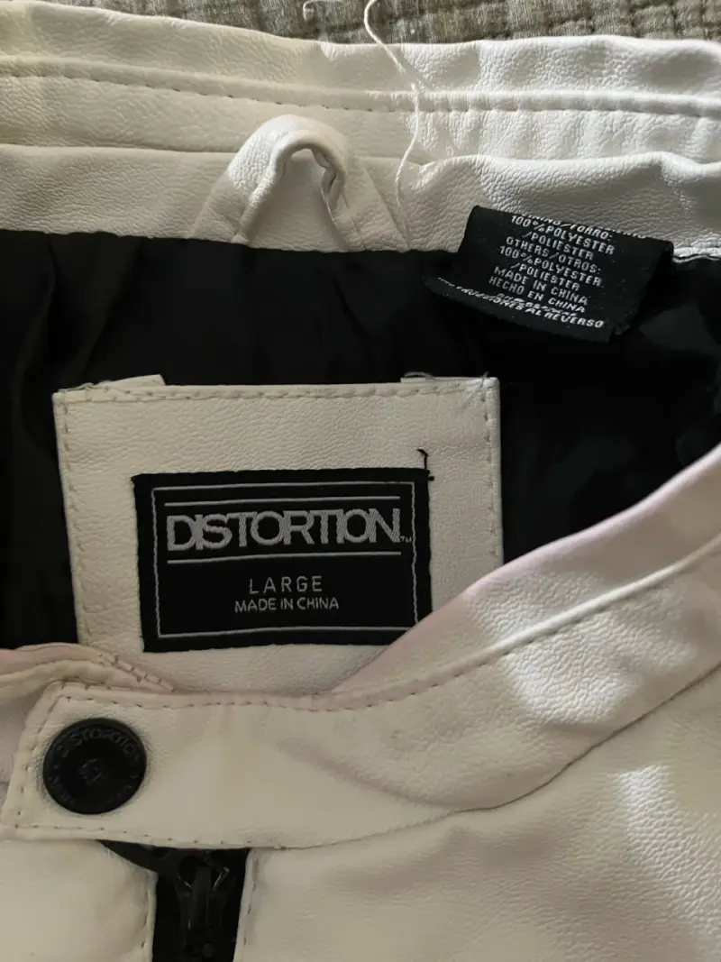 Chaqueta blanca de cuero sintético Distortion - 3