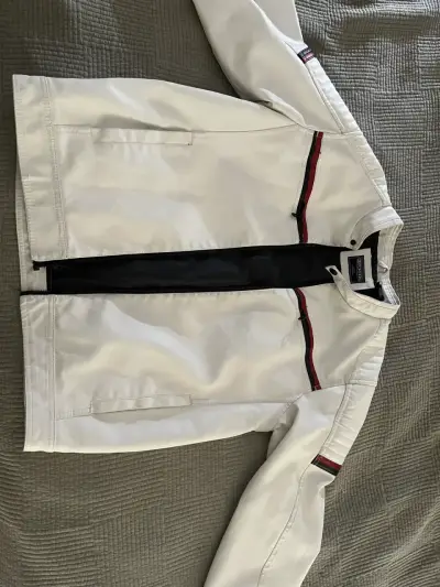 Chaqueta blanca de cuero sintético Distortion - miniatura 6