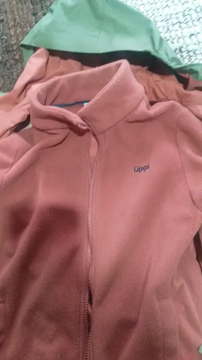 Chaqueta impermeable verde para niño con polar - miniatura 3