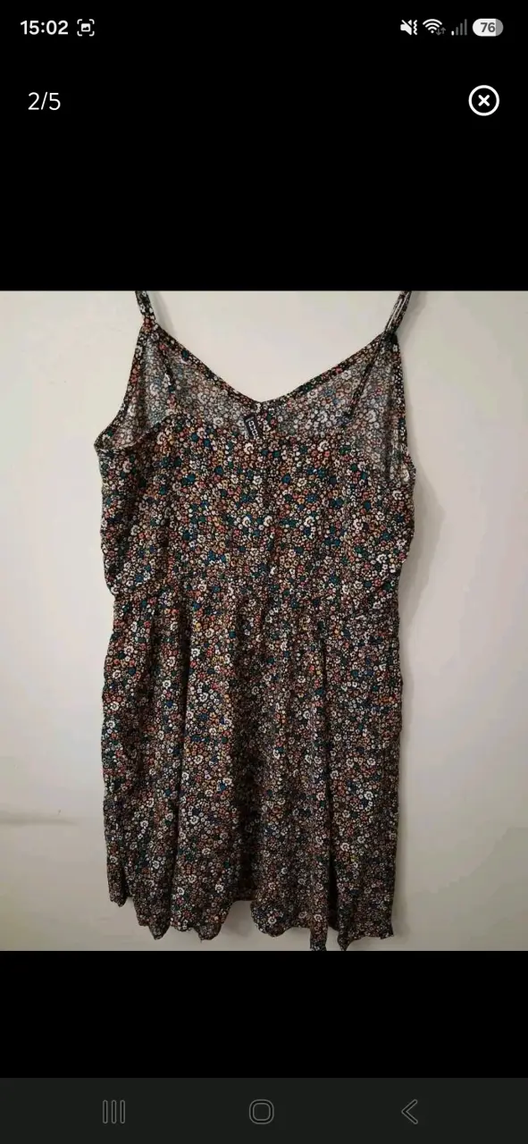 Polera larga, floral con tirantes ajustables - 2