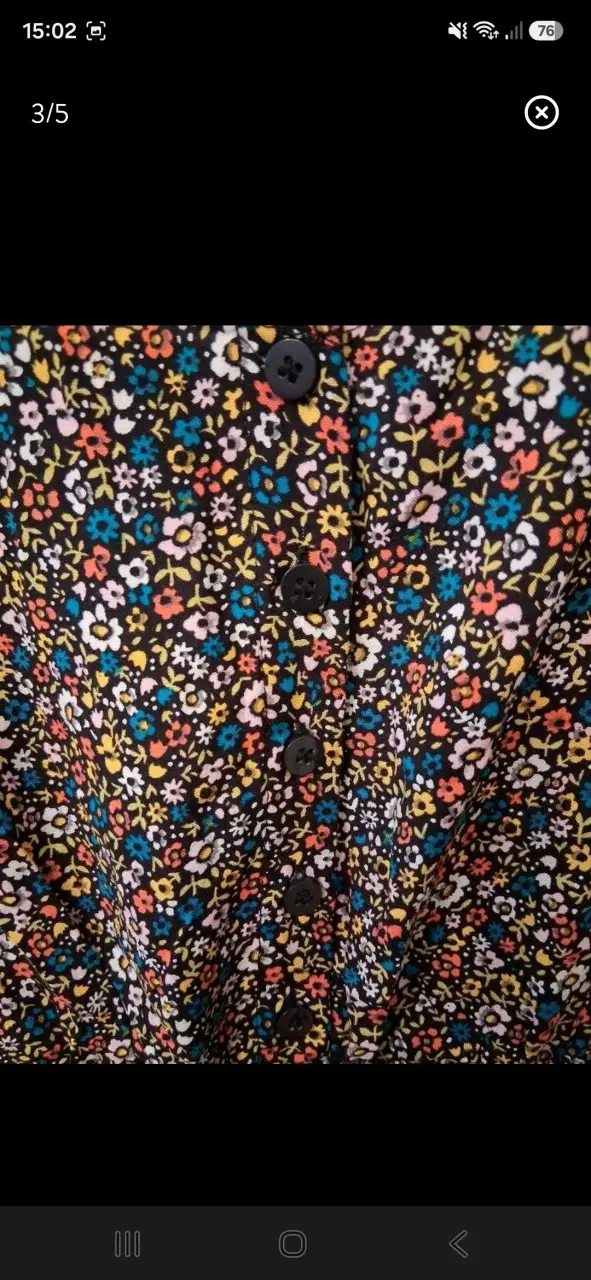 Polera larga, floral con tirantes ajustables - 3