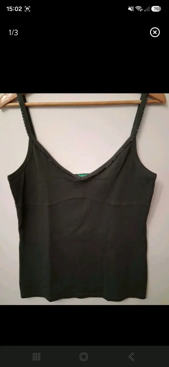 Polera sin mangas verde militar, para mujer
