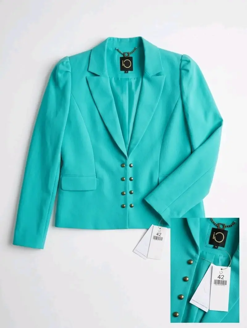 Blazer turquesa elegante para mujer talla 42