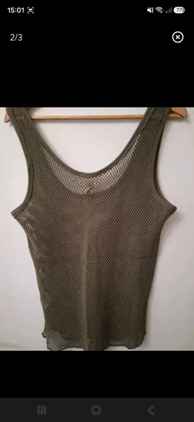 Polera sin mangas de malla verde - miniatura 2