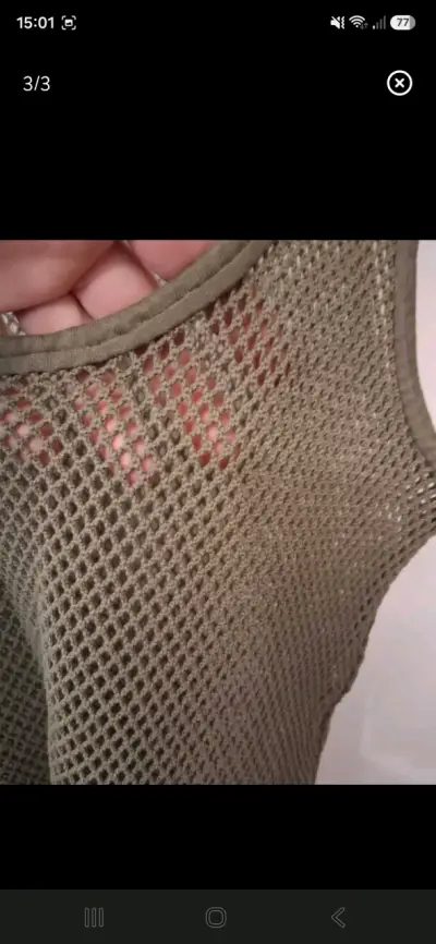 Polera sin mangas de malla verde - miniatura 3