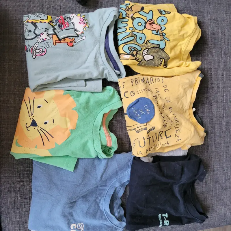 Lote de poleras infantiles con diseños divertidos