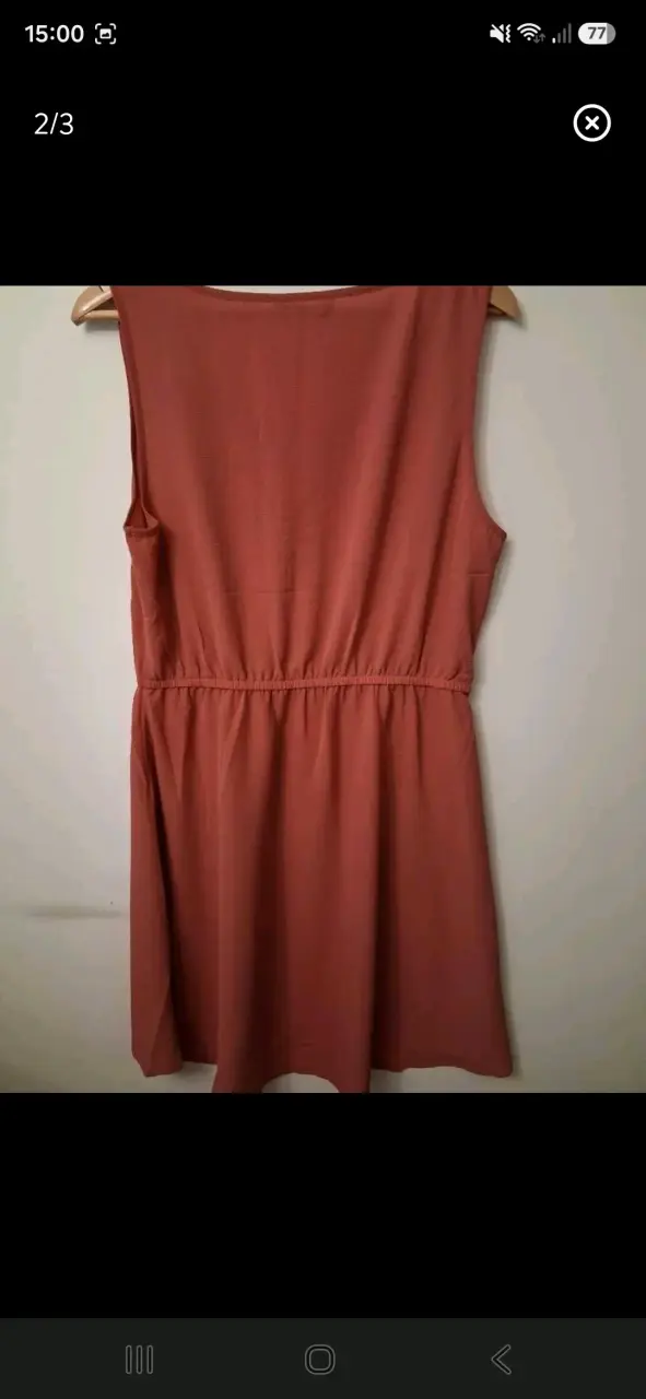 Vestido corto sin mangas color rosado - 2