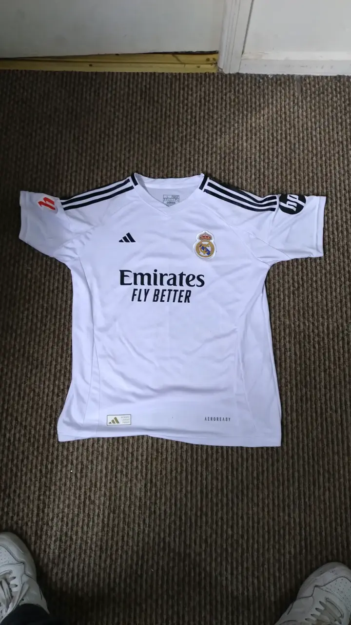 Camiseta Real Madrid Adidas Mbappé Blanca - 1