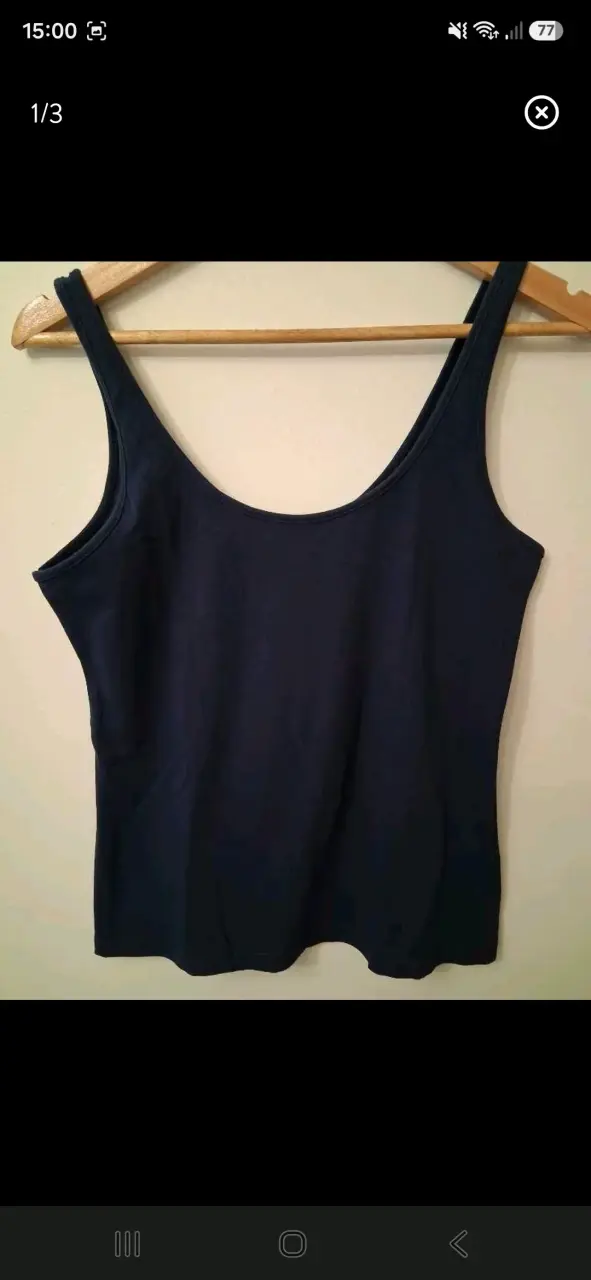 Polera sin mangas azul marino,para mujer
