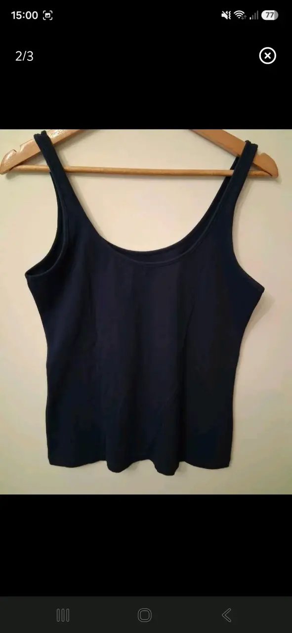 Polera sin mangas azul marino,para mujer - 2