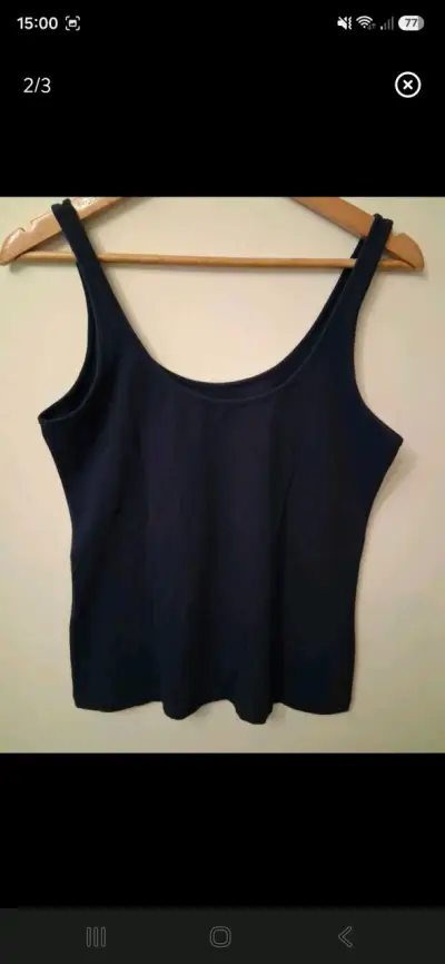 Polera sin mangas azul marino,para mujer - miniatura 2