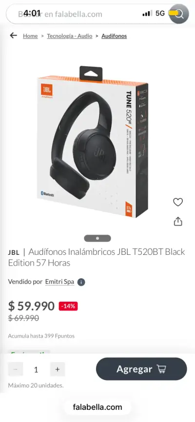 Audífonos inalámbricos JBL T520BT azul - miniatura 3