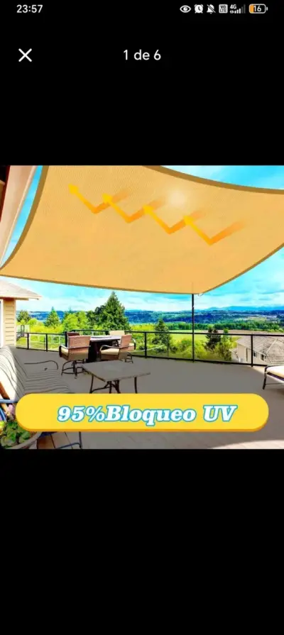 Toldo de Sombra  rectangular para Jardín 95% Bloqu - miniatura 2