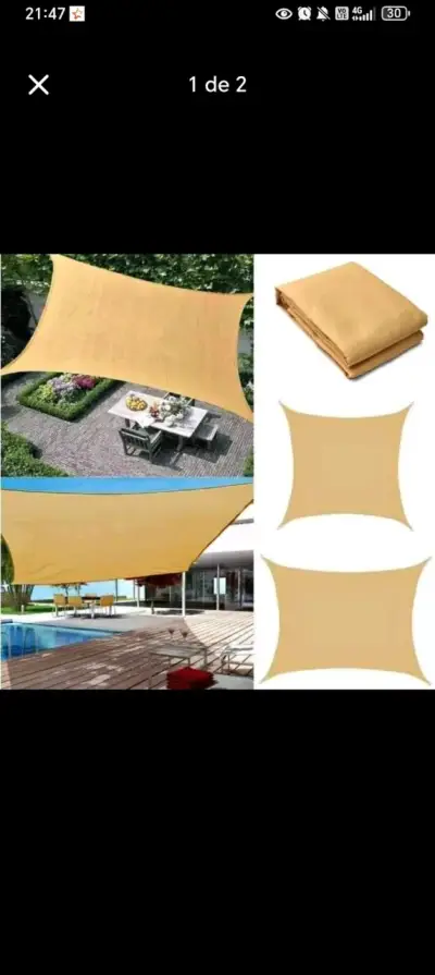 Toldo de Sombra  rectangular para Jardín 95% Bloqu - miniatura 5