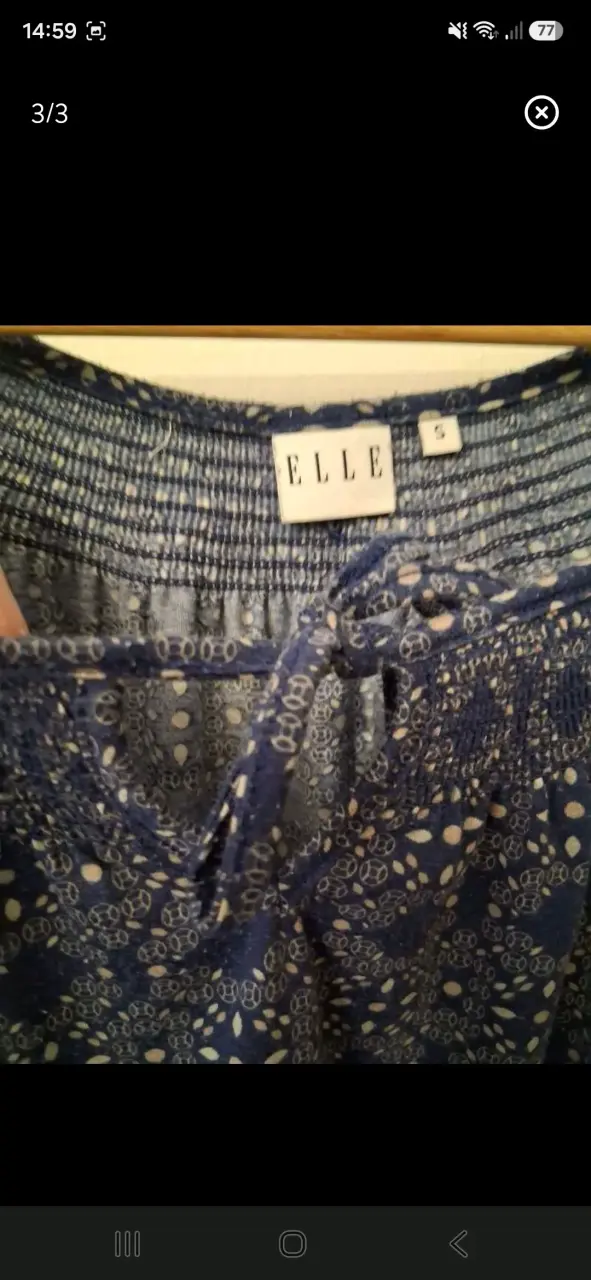 Blusa azul estampada Elle talla S - 3