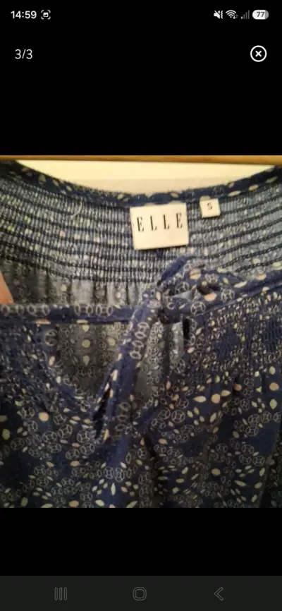 Blusa azul estampada Elle talla S - miniatura 3