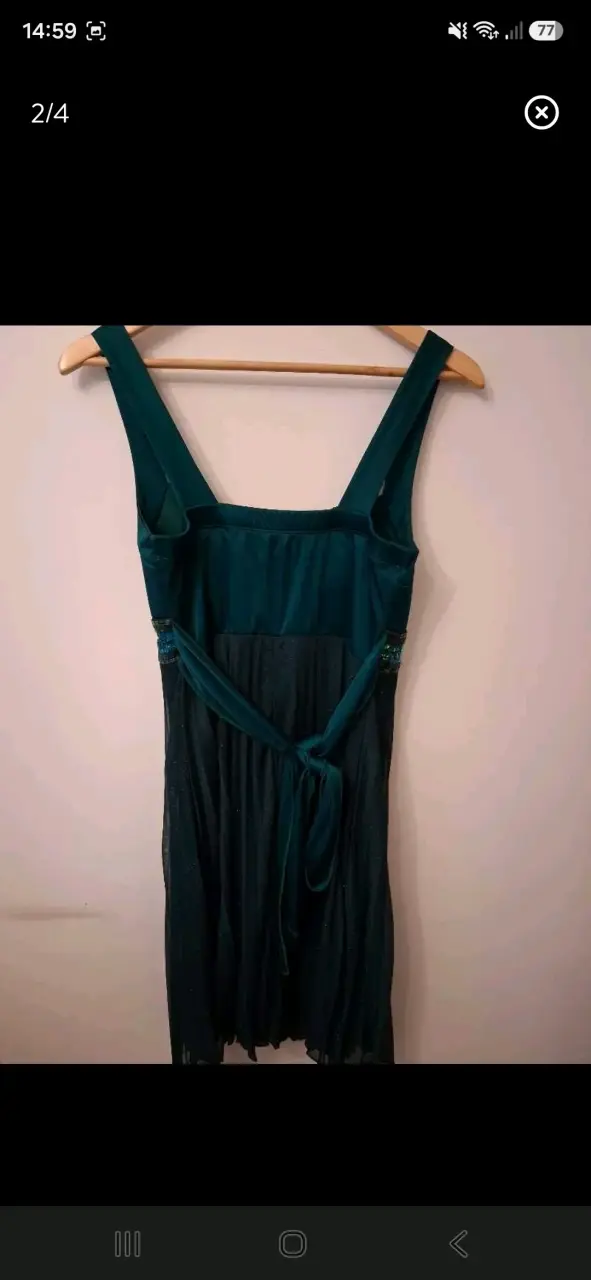 Vestido de fiesta verde con lentejuelas - 2