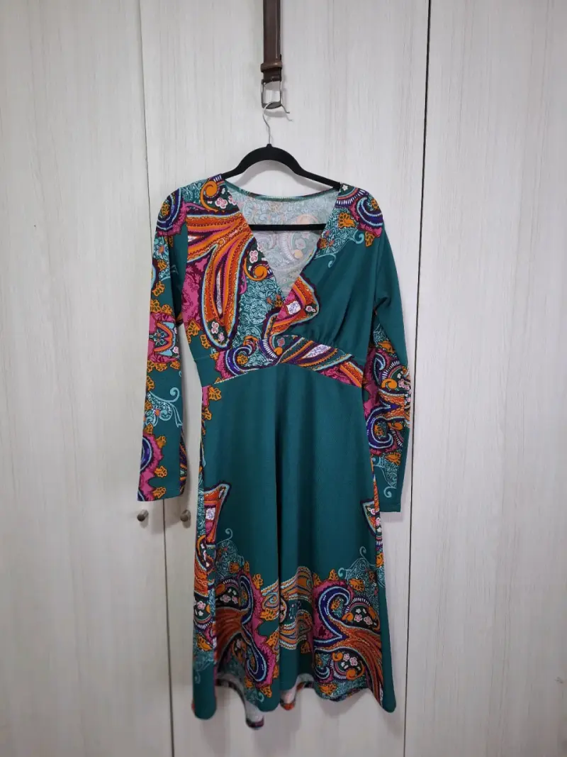 Vestido largo multicolor- Talla L