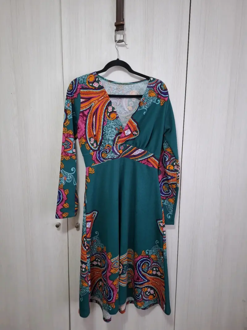 Vestido largo multicolor- Talla L - 2