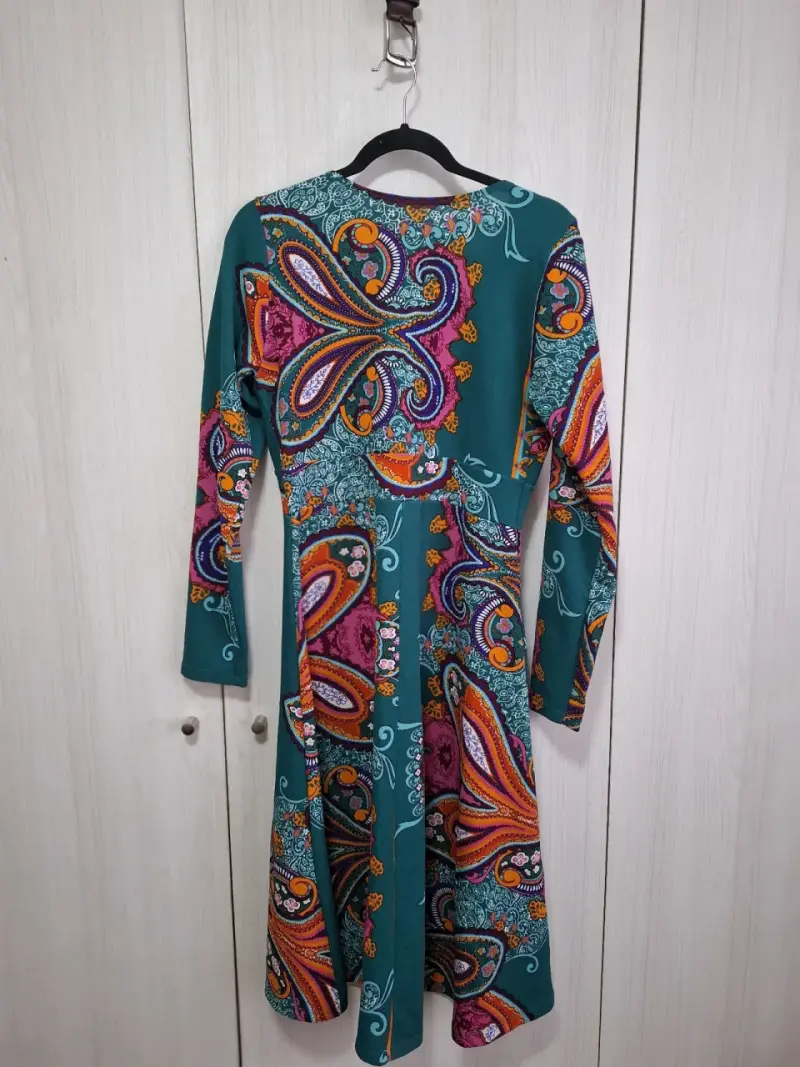 Vestido largo multicolor- Talla L - 4