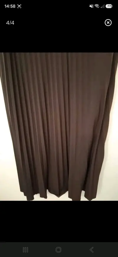 Vestido café, elegante con detalle de hebilla - miniatura 4