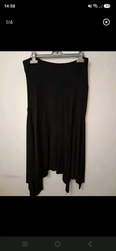 Falda negra asimétrica para mujer - miniatura 1