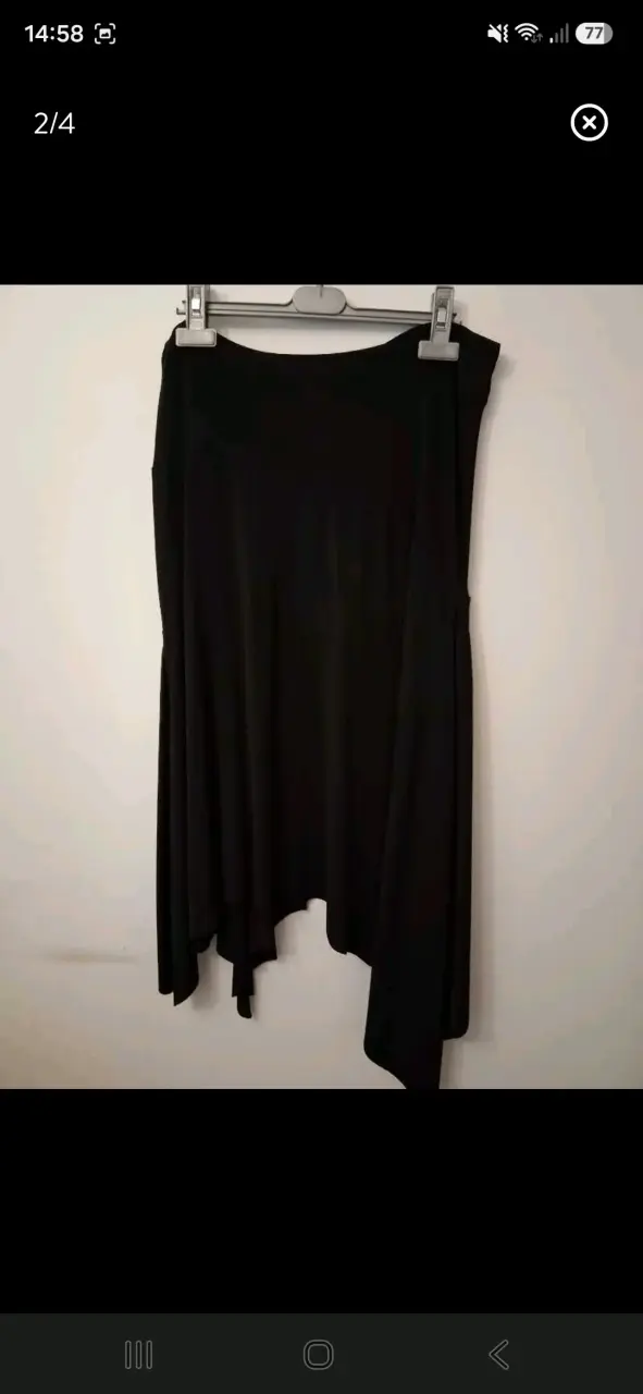 Falda negra asimétrica para mujer - 2