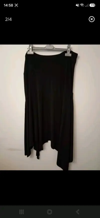 Falda negra asimétrica para mujer - miniatura 2
