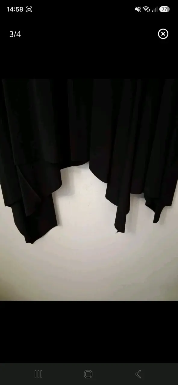Falda negra asimétrica para mujer - 3