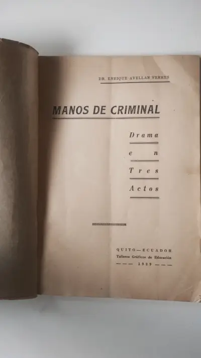 Libro antiguo 'Manos de Criminal' de Enrique Avellán Ferrés - miniatura 2