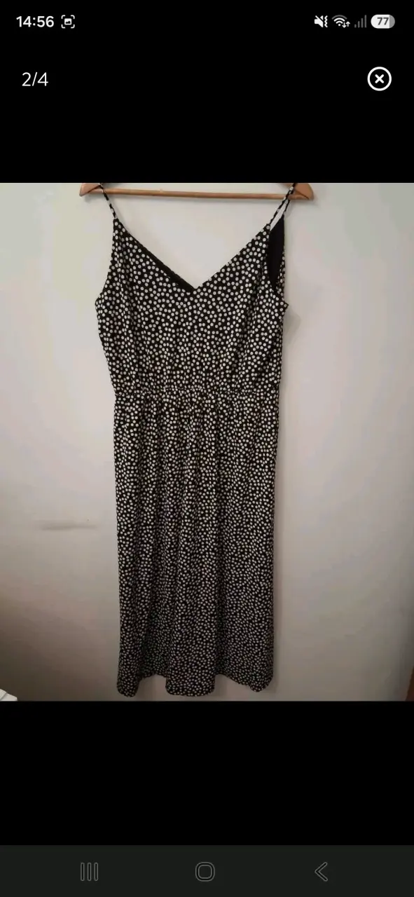 Vestido largo de lunares blanco y negro - 2
