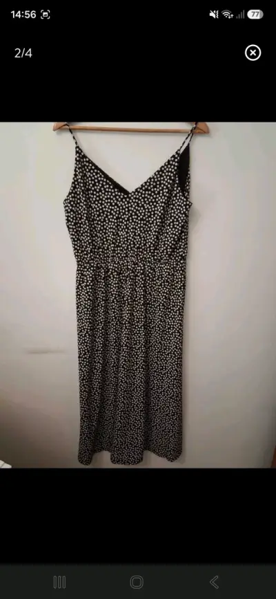 Vestido largo de lunares blanco y negro - miniatura 2