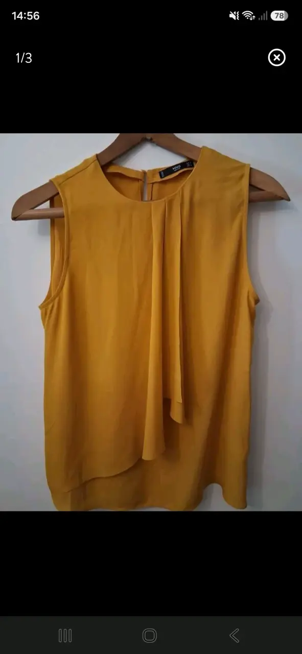 Blusa sin mangas amarilla Mango