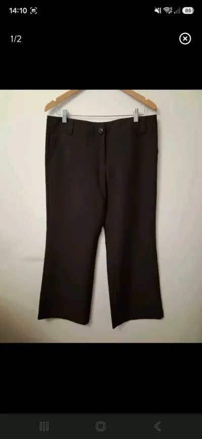 Pantalones de vestir marrones para mujer - miniatura 1