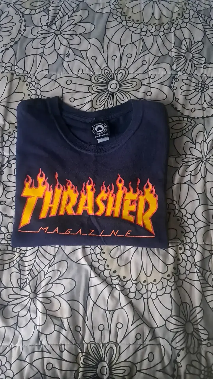 Polera Thrasher Magazine negra para hombre - 3