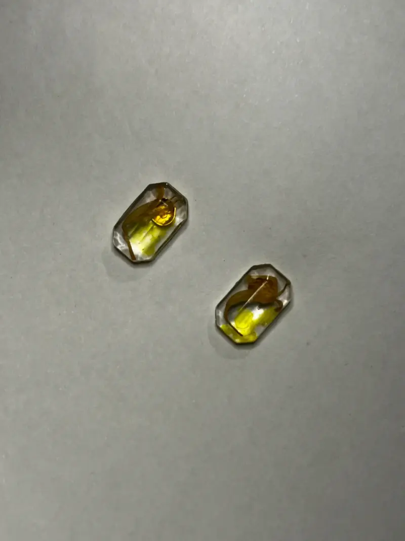 Pendientes de cristal amarillo facetado