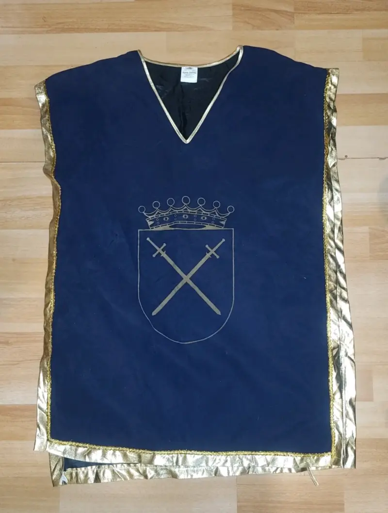 Túnica medieval azul con detalles dorados L - 2