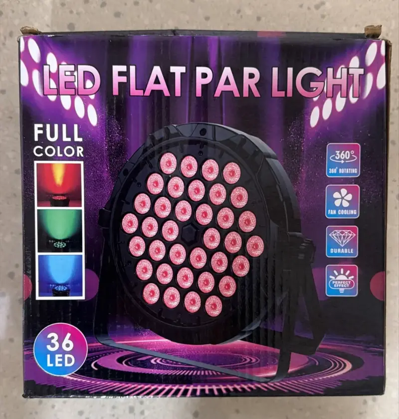Pack de 5 Luz LED Flat Par 36 Colores