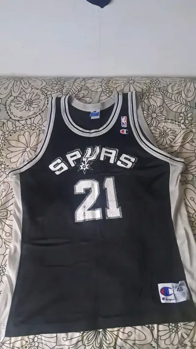 Camiseta NBA Spurs Tim Duncan Negra - miniatura 1